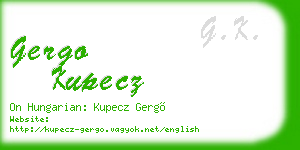 gergo kupecz business card