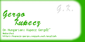 gergo kupecz business card